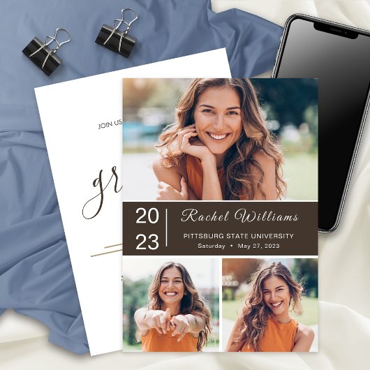 University 2023卒業パーティー3枚の写真 案内状