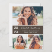 University 2023卒業パーティー3枚の写真 案内状 (正面)