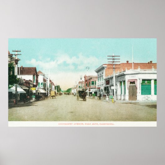 University AvenuePalo Altoのビュー（カリフォルニア州） ポスター (正面)