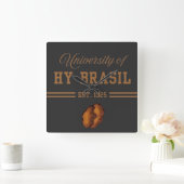 University of Hy-Brasil, Est. 1325 スクエア壁時計 (ホーム)