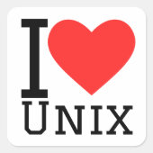 Unixが大好き スクエアシール (正面)
