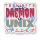 Unixシステムのデーモンプロセスステッカー シール (正面)