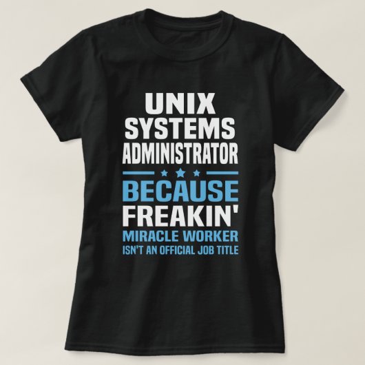 Unixシステム管理者 Tシャツ (デザイン正面)