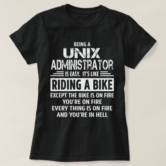 Unix管理者 Tシャツ (デザイン正面)