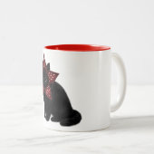 Unknown Monster Black Cat | Dark Fantasy Cat Art | ツートーンマグカップ (正面右)