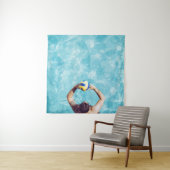 Unknown person playing beach volleyball タペストリー (インサイチュ)