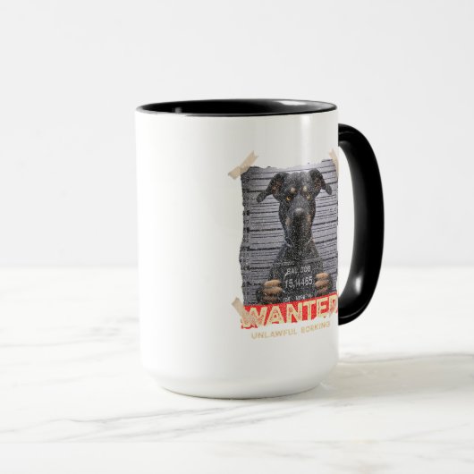 Unlawful Barking: The Doberman's Stern Warning マグカップ (正面右)