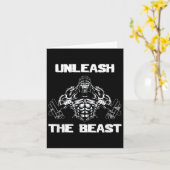 Unleahe Gorilla Bodybuilding Motivational Gift  カード (黄色い花)