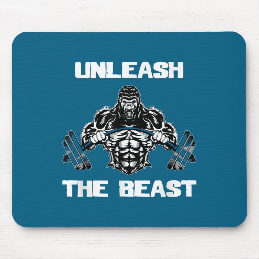 Unleahe Gorilla Bodybuilding Motivational Gift  マウスパッド (正面)