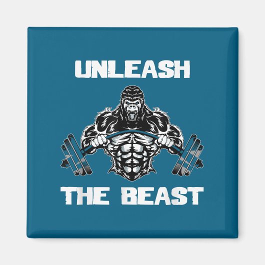 Unleahe Gorilla Bodybuilding Motivational Gift マグネット (正面)