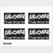 UnLearn The World Blackステッカー 長方形シール (シート)