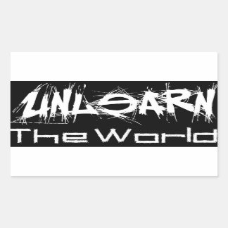 UnLearn The World Blackステッカー 長方形シール