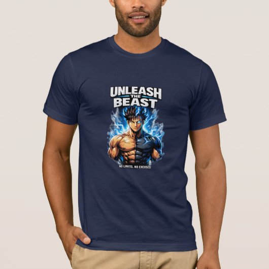 Unleash The Beast - Anime Gym Power-Up T-Shirt Tシャツ (正面)