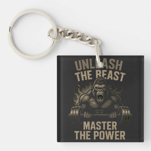 Unleash the Beast – Bodybuilding Power Muscle Gift キーホルダー (正面)