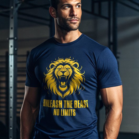 Unleash The Beast Lion Gym T-Shirt – Savage Alpha  Tシャツ
