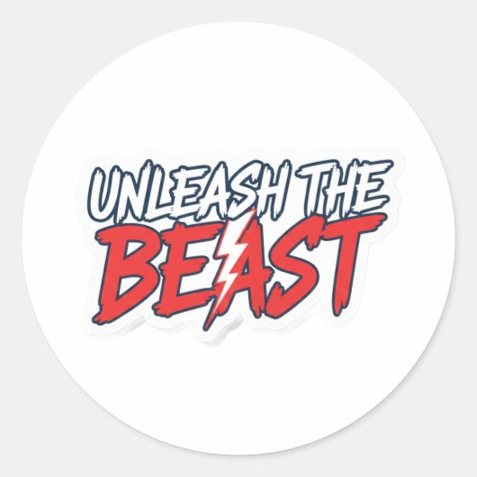 Unleash The Beast - Motivational Fitness Quote ラウンドシール (正面)