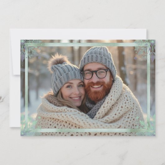 Unleash the JOY Modern Green Script Photo シーズンカード (裏面)