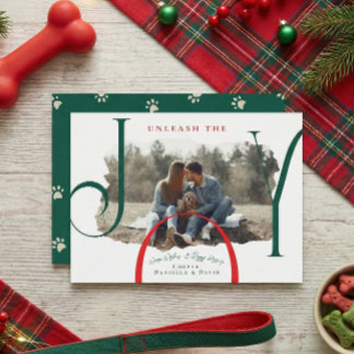 Unleash the Joy | Pet Photo Christmas Card シーズンカード