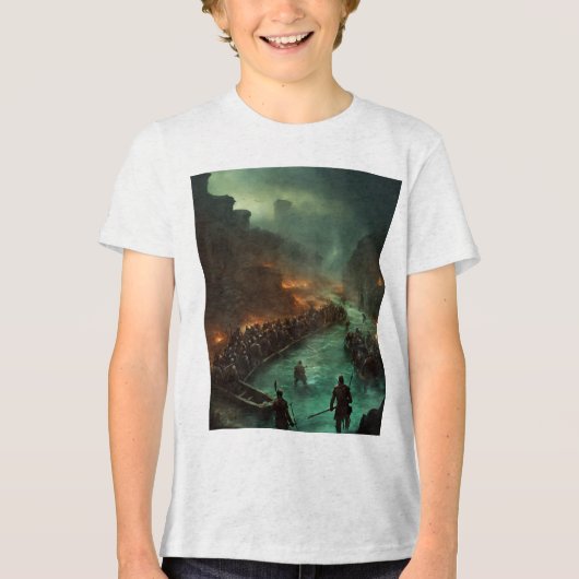 「Unleash the: Menacing 完全に死んでいな Death MetalのTシャツ トライブレンドＴシャツ (正面)