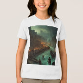 「Unleash the: Menacing 完全に死んでいな Death MetalのTシャツ トライブレンドＴシャツ (正面)