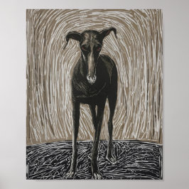 Unleashed Soul: Modern Expressionist Dog Art ポスター