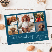 Unleashing Joy Teal Dog Multi Photo  シーズンカード
