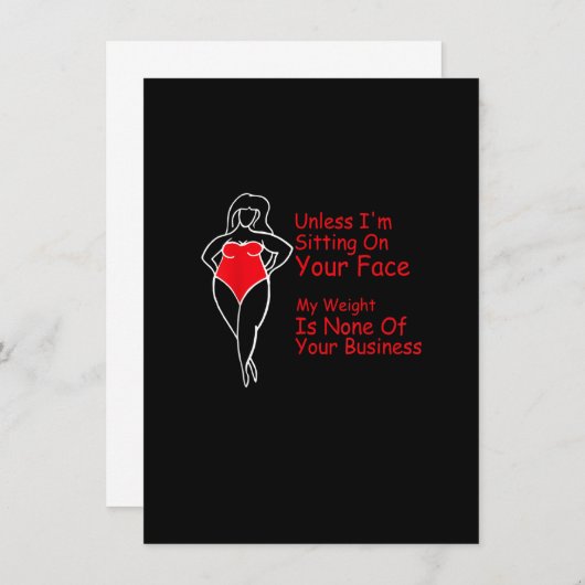 Unless I'm Sitting On Your Face My Weight Is None 招待状 (正面/裏面)