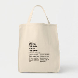 Unless The Lord Psalm 127 Grocery Bag トートバッグ
