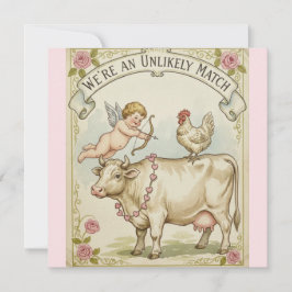 Unlikely Match Funny Valentine's Day Card Chicken シーズンカード