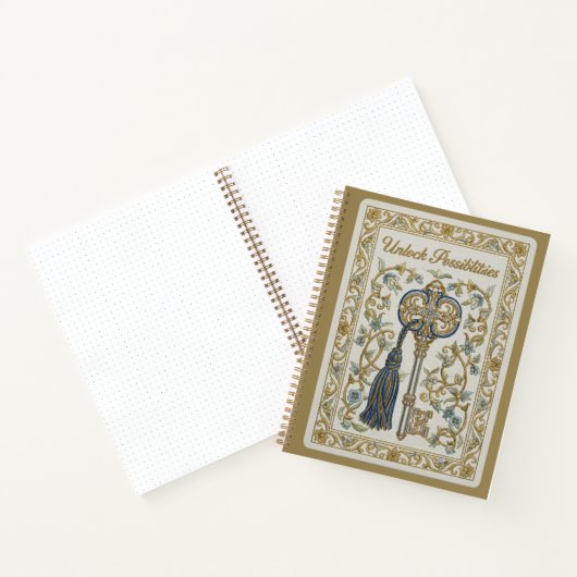 Unlock Possibilities Vintage Key Embroidery ノートブック (内部)