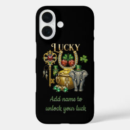Unlock your luck personalized golden charms iPhone 16ケース