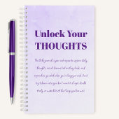 Unlock Your Thoughts | Minimal Journal - Purple ノートブック
