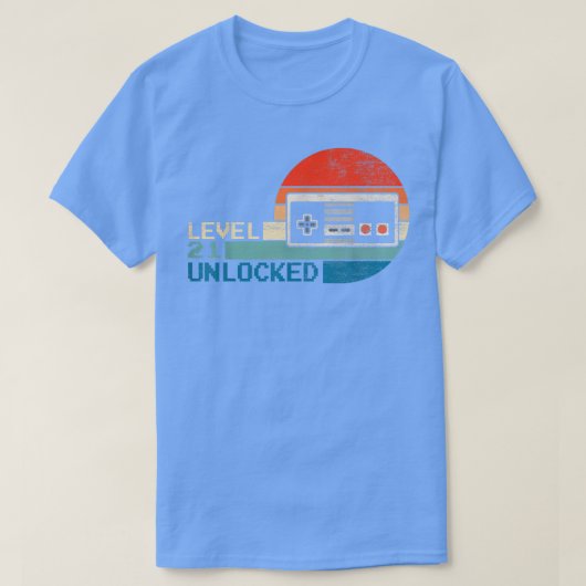 Unlocked Level 21 Birthday Boy Video Game Controll Tシャツ (デザイン正面)