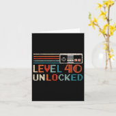 Unlocked Level 40 Birthday Boy Video Game Controll カード (黄色い花)