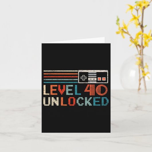 Unlocked Level 40 Birthday Boy Video Game Controll カード (黄色い花)