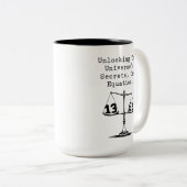 Unlocking Universe Secrets One Equation Math ツートーンマグカップ (正面右)