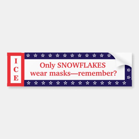 Unmask ICE Snowflakes Bumper Sticker バンパーステッカー (正面)