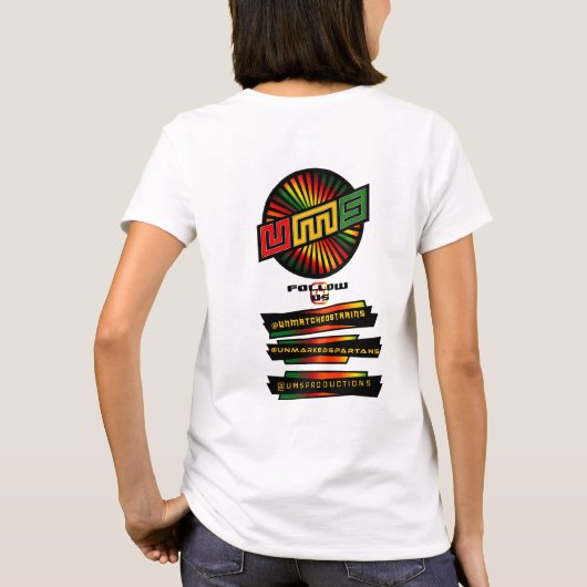 UnMatchedStrains女性の基本Tシャツ Tシャツ (裏面)