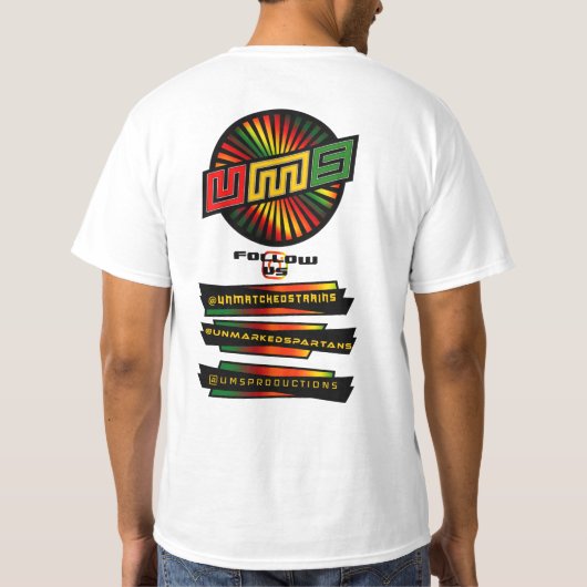 UnMatchedStrains白いTシャツ1成人男性M Tシャツ (裏面)