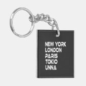 Unna New York London Paris Tokio Anhänger キーホルダー (正面左)