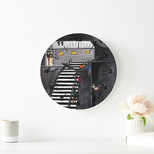 Unnecessary Steps Painting by Alfred Fox ラージ壁時計 (ホーム)