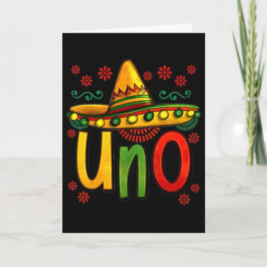 Uno 私の初めてのメキシコの誕生日 シンコデマヨ 1歳の誕生日 カード (正面)