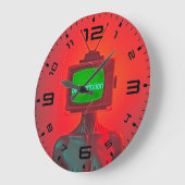 Unplug Time – Retro TV Head Clock ラージ壁時計 (傾斜)