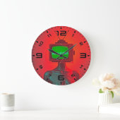 Unplug Time – Retro TV Head Clock ラージ壁時計 (ホーム)