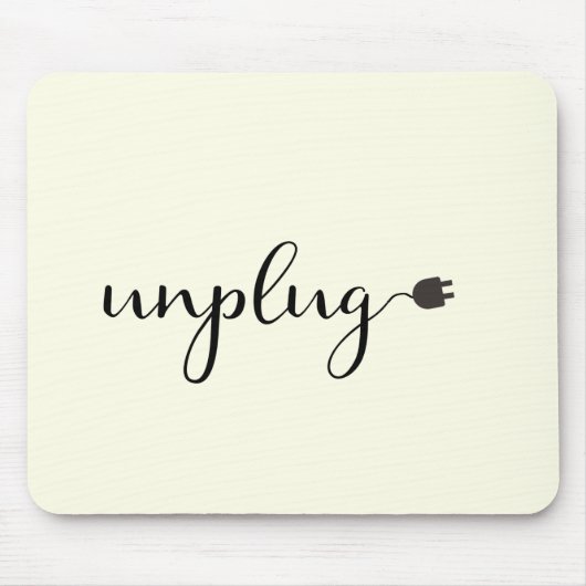 Unplug with Script文字とPlug マウスパッド (正面)