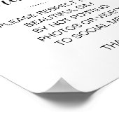 Unplugged Birthday No Social Media Photos Sign ポスター (角)