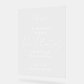 Unplugged Ceremony結婚's NO Photo & Social Media アクリルサイン (傾斜)
