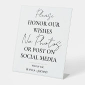 Unplugged Ceremony結婚's NO Photo & Social Media 台座サイン (正面)