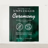 Unplugged Ceremony Emerald Green Backdrop タペストリー (正面)