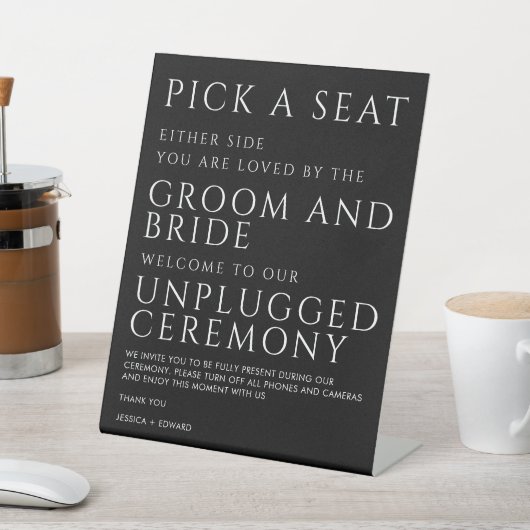 Unplugged Ceremony Simple Modern Script 台座サイン (インサイチュ)